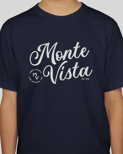 MV Script on Navy T-Shirt