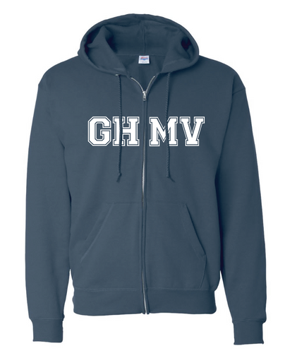 Navy Zip Hoodie with GHMV